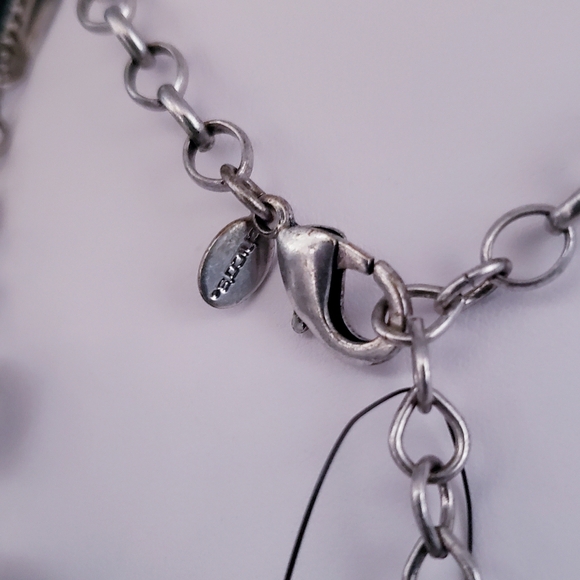 NWT Chicos Multi Media Silver Tone Beaded Charm Necklace - Picture 5 of 6